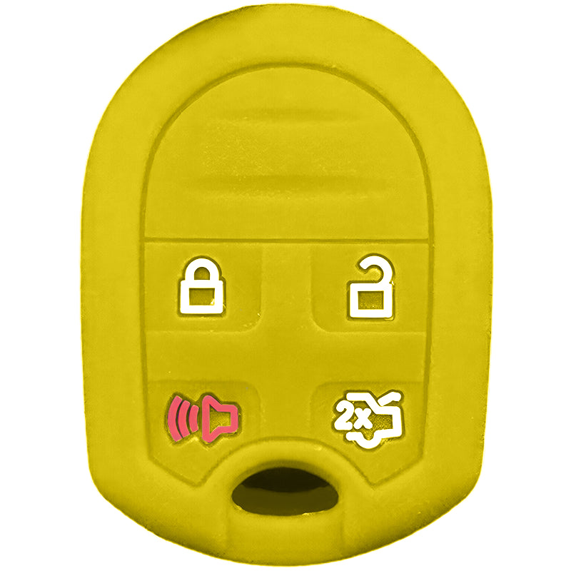 Silicone Key Fob Cover For Ford/Lincoln/Mercury 4 Buttons Remote Head Key