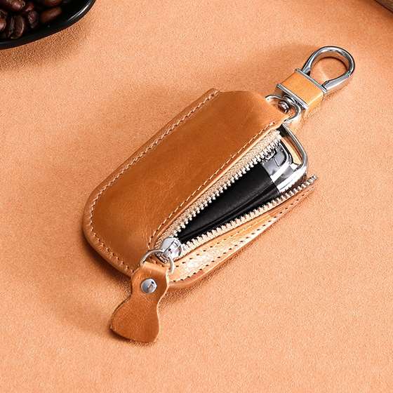 Key Fob Leather Tote To Protect Remote or Re-Attach To Keychain