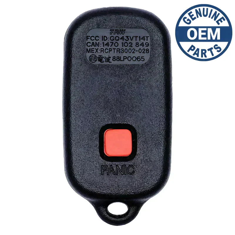 2000 Toyota Sienna Remote PN: 89742-06010