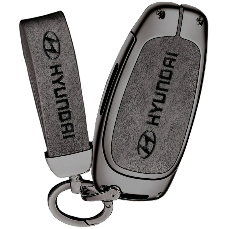 Zinc Alloy Leather TPU Car Key Case Cover for Hyundai FCC ID: TQ8-FOB-4F27, CQOFD01470
