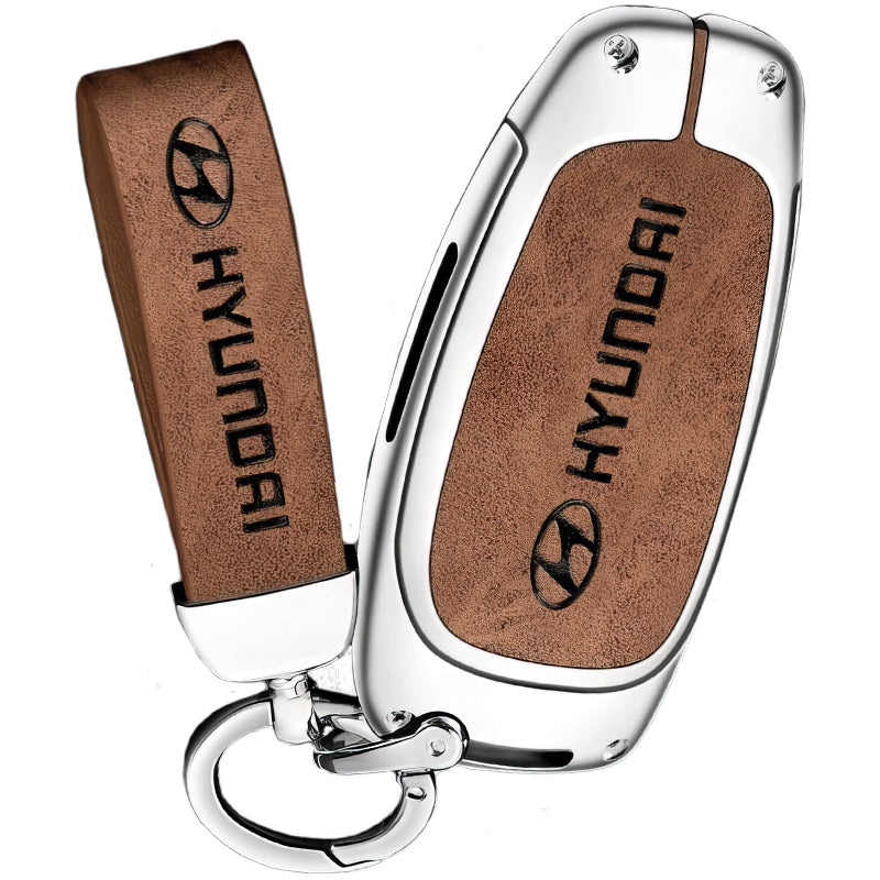 Zinc Alloy Leather TPU Car Key Case Cover for Hyundai FCC ID: TQ8-FOB-4F27, CQOFD01470