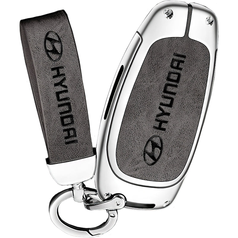 Zinc Alloy Leather TPU Car Key Case Cover for Hyundai FCC ID: TQ8-FOB-4F27, CQOFD01470