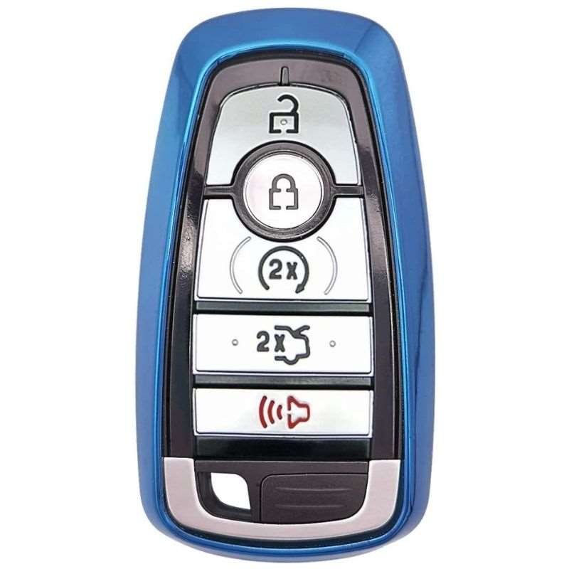 Blue TPU Cover Ford,Blue Ford TPU KEY Fob Cover,Ford Keyfobs TPU Cover,New Ford Smart Key TPU Cover - Blue