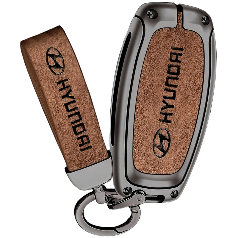 Zinc Alloy Leather TPU Car Key Case Cover for Hyundai FCC ID: TQ8-FOB-4F30, NYOSYEC4FOB1608