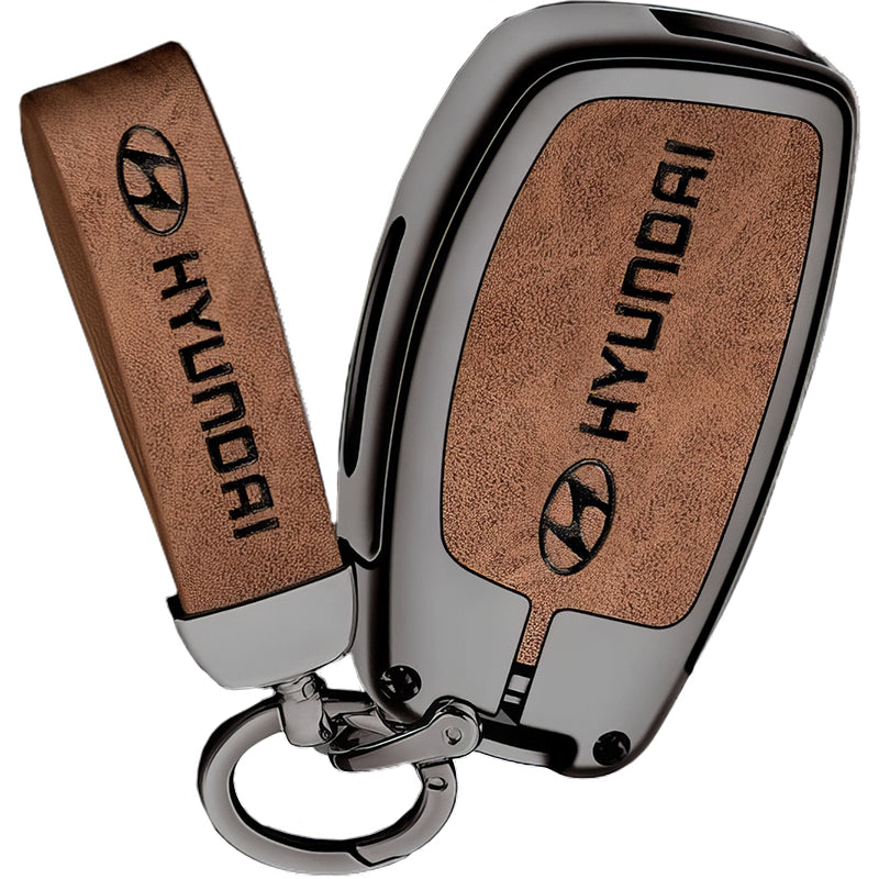 Zinc Alloy Leather TPU Car Key Case Cover for Hyundai FCC ID: TQ8-RKE-4F31, TQ8-RKE-4F25