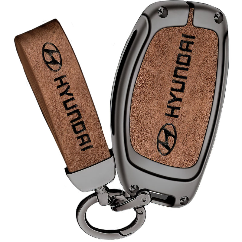 Zinc Alloy Leather TPU Car Key Case Cover for Hyundai FCC ID: TQ8-FOB-4F11, SY5MDFNA433