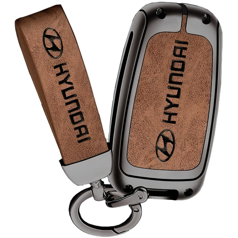 Zinc Alloy Leather TPU Car Key Case Cover for Hyundai FCC ID: SY5HMFNA04, SY5RBFNA433