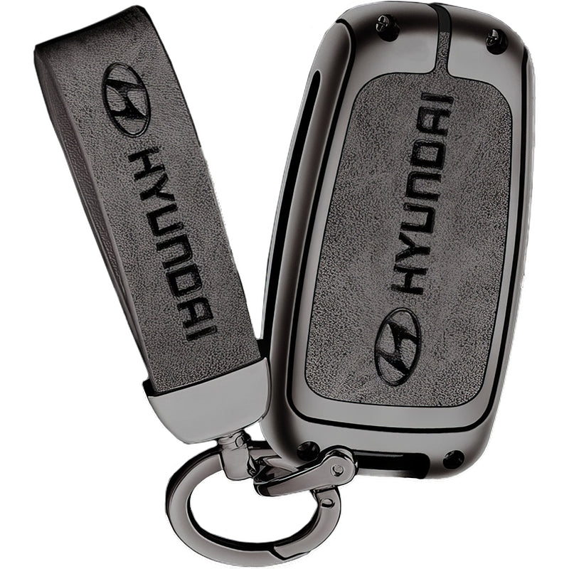 Zinc Alloy Leather TPU Car Key Case Cover for Hyundai FCC ID: SY5HMFNA04, SY5RBFNA433