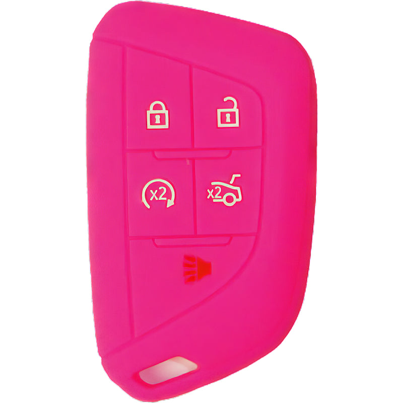 Silicone Key Fob Cover For Cadillac 5 Buttons Smart Key Remote