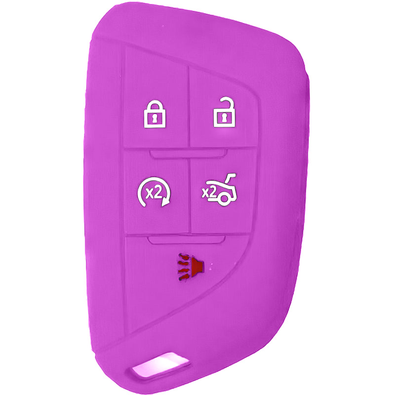 Silicone Key Fob Cover For Cadillac 5 Buttons Smart Key Remote