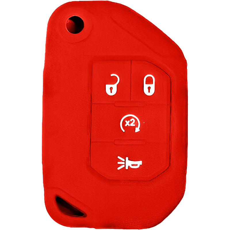 Silicone Protective Key Fob Cover For Jeep 4 Buttons Flipkey Remote