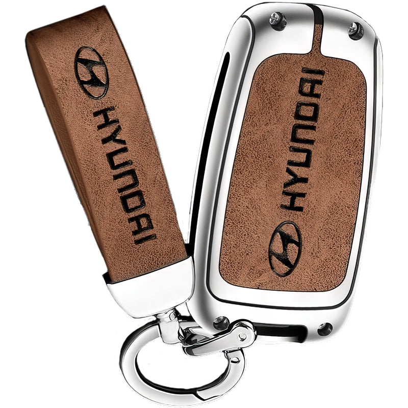 Zinc Alloy Leather TPU Car Key Case Cover for Hyundai FCC ID: SY5HMFNA04, SY5RBFNA433