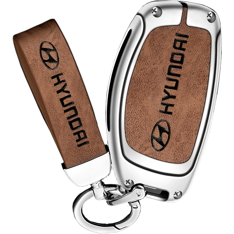 Zinc Alloy Leather TPU Car Key Case Cover for Hyundai FCC ID: TQ8-FOB-4F11, SY5MDFNA433
