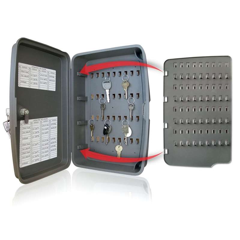 Key Organizer Locking Cabinet,Start with as many as 36 key hooks and add the included 72 hook panels as you grow