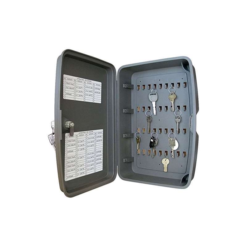 Key Organizer Locking Cabinet,Start with as many as 36 key hooks and add the included 72 hook panels as you grow