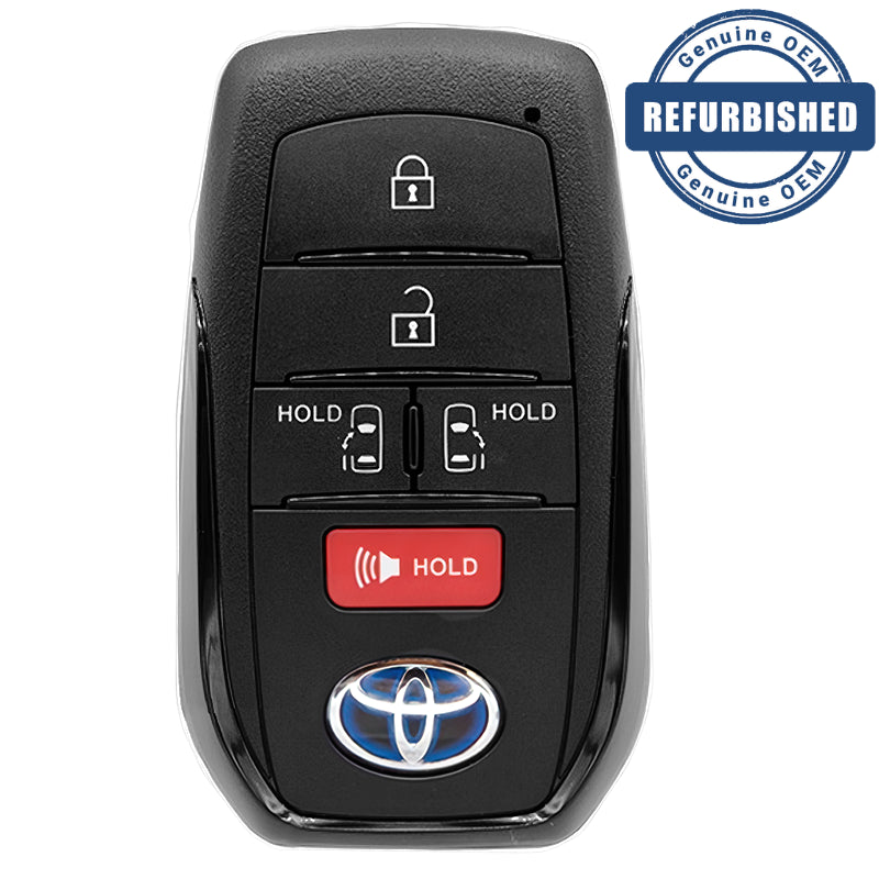 Leather Key Fob Cover For Toyota Sienna 2021-2025 - 6 Button Smart Key Protector With Keychain