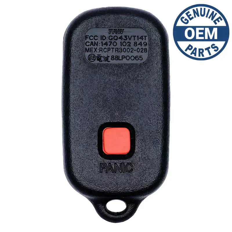 Keyless Entry Remote Fob For Toyota Corolla 1999-2007 - Unbranded DIY Program