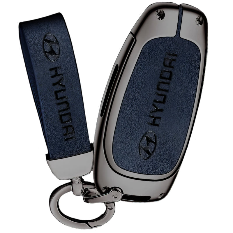 Zinc Alloy Leather TPU Car Key Case Cover for Hyundai FCC ID: TQ8-FOB-4F27, CQOFD01470