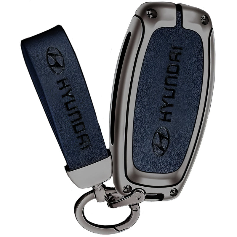 Zinc Alloy Leather TPU Car Key Case Cover for Hyundai FCC ID: TQ8-FOB-4F30, NYOSYEC4FOB1608