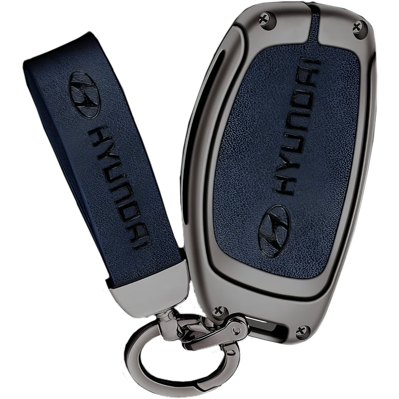 Zinc Alloy Leather TPU Car Key Case Cover for Hyundai FCC ID: TQ8-FOB-4F11, SY5MDFNA433