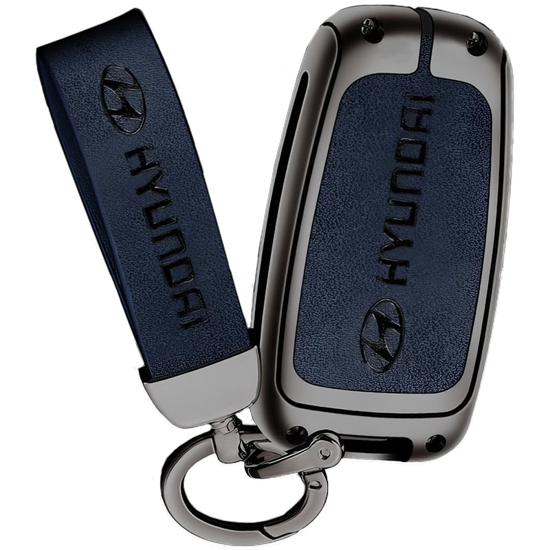 Zinc Alloy Leather TPU Car Key Case Cover for Hyundai FCC ID: SY5HMFNA04, SY5RBFNA433