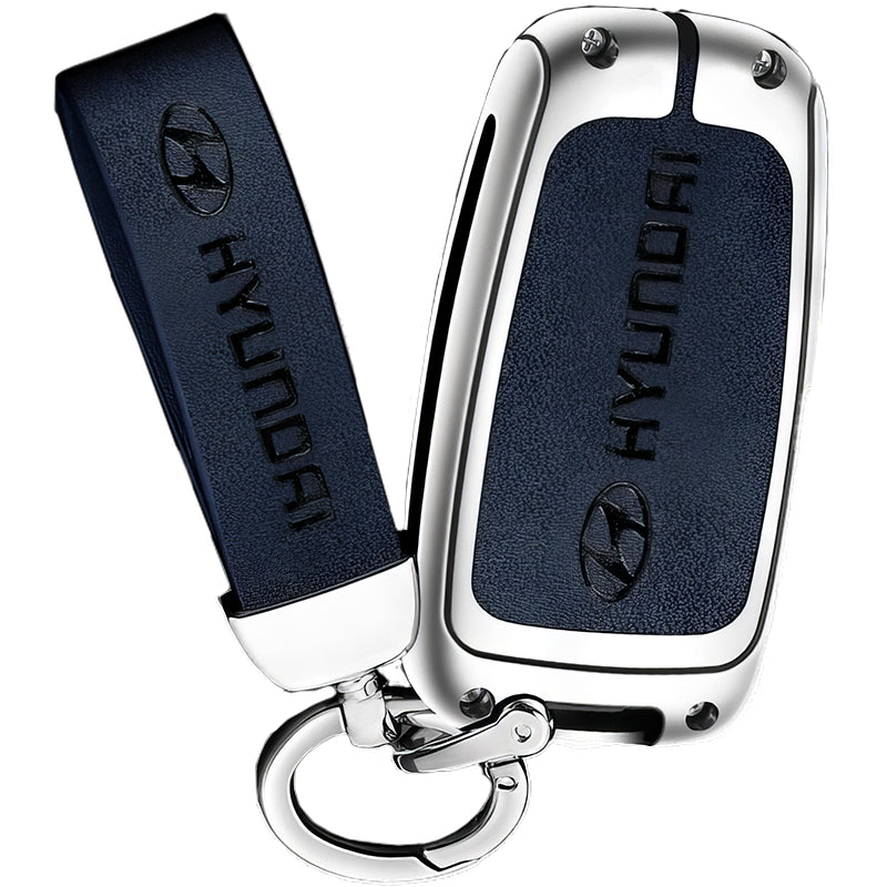 Zinc Alloy Leather TPU Car Key Case Cover for Hyundai FCC ID: SY5HMFNA04, SY5RBFNA433