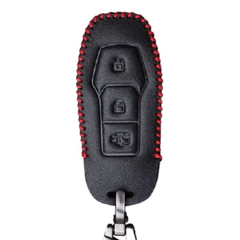 Black/Red Smart Key Leather Cover