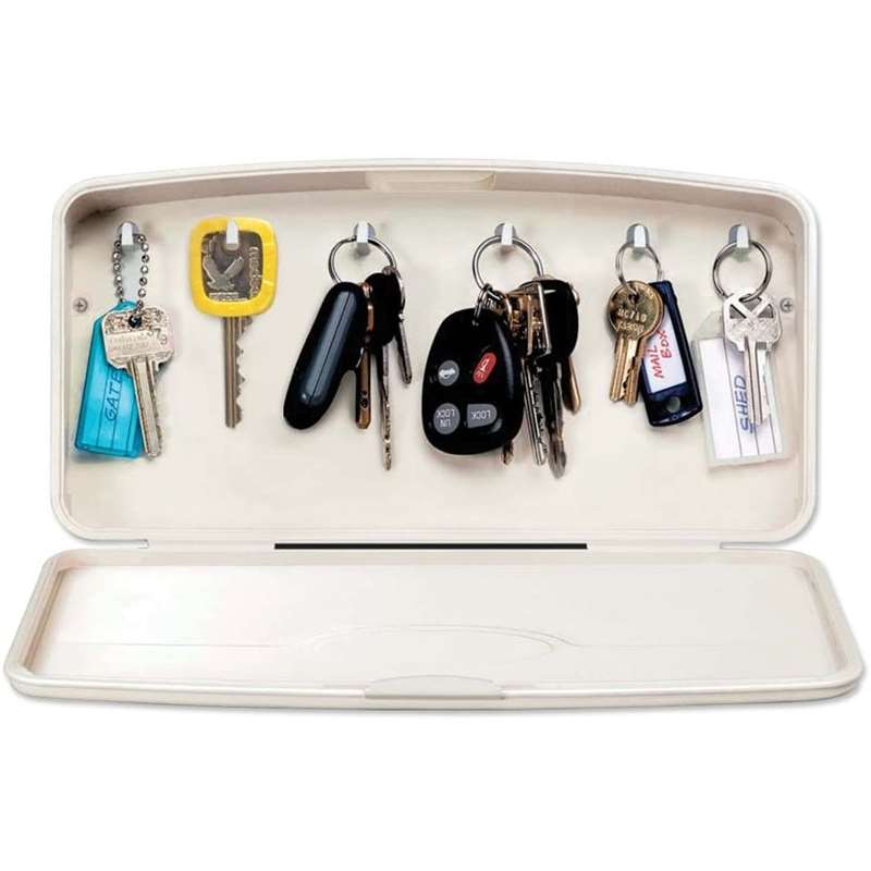 Compact 6 Hook Mountable Key Case,Holds up to 6 sets of keys.